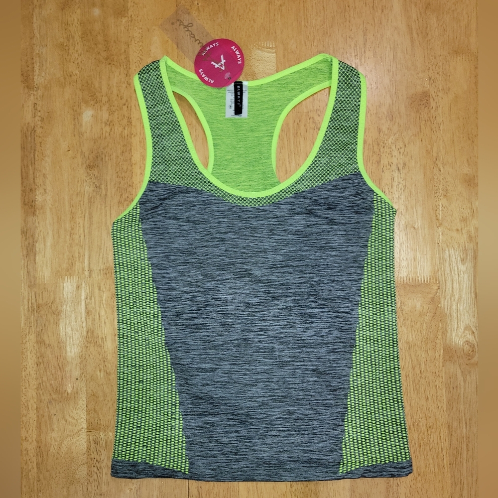 NWT Always green and gray racerback tank top